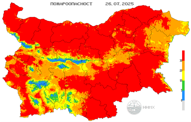 &quot;Червен &quot; код за високи температури е обявен за 27 юли в област Габрово